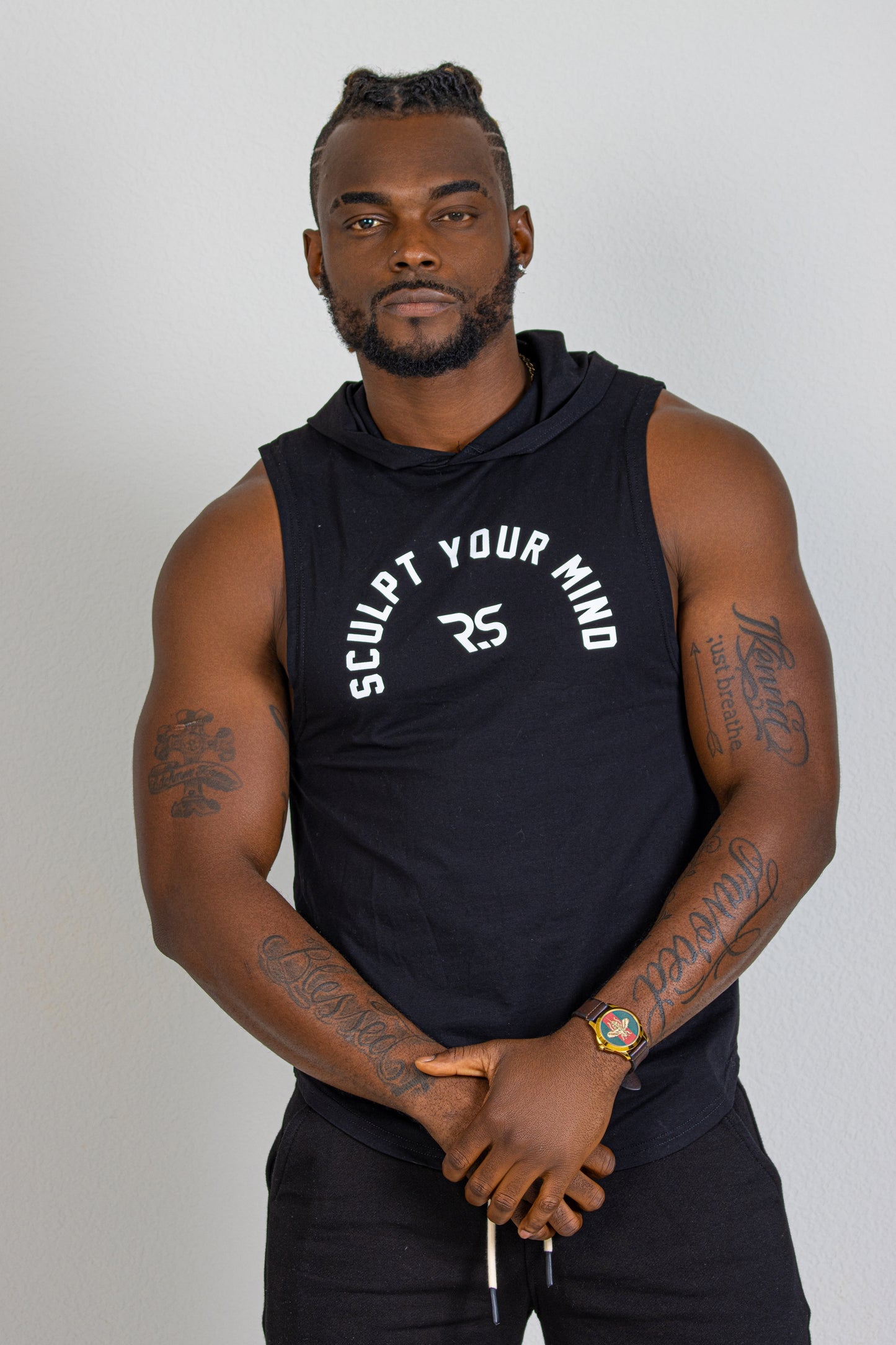 TANK TOP HOODIE- BLACK