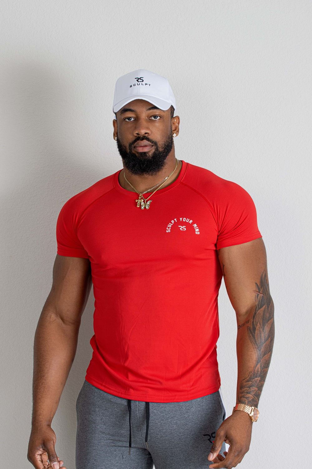 MENS DRI FIT-RED-RED