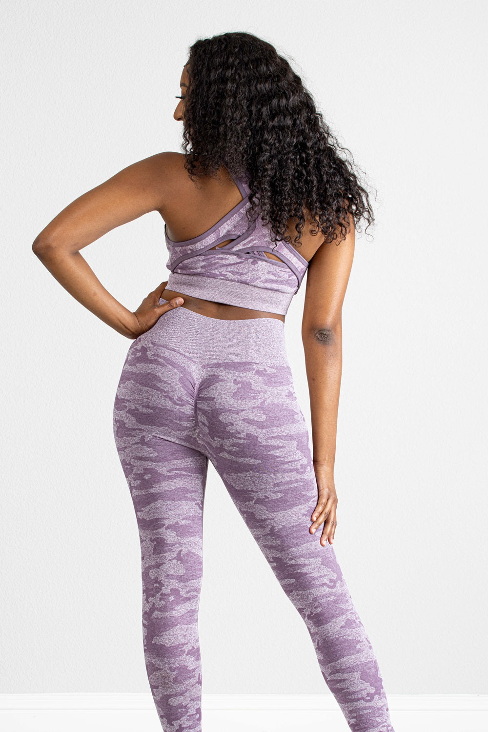 CAMO SEAMLESS LEGGINGS SET-PURPLE