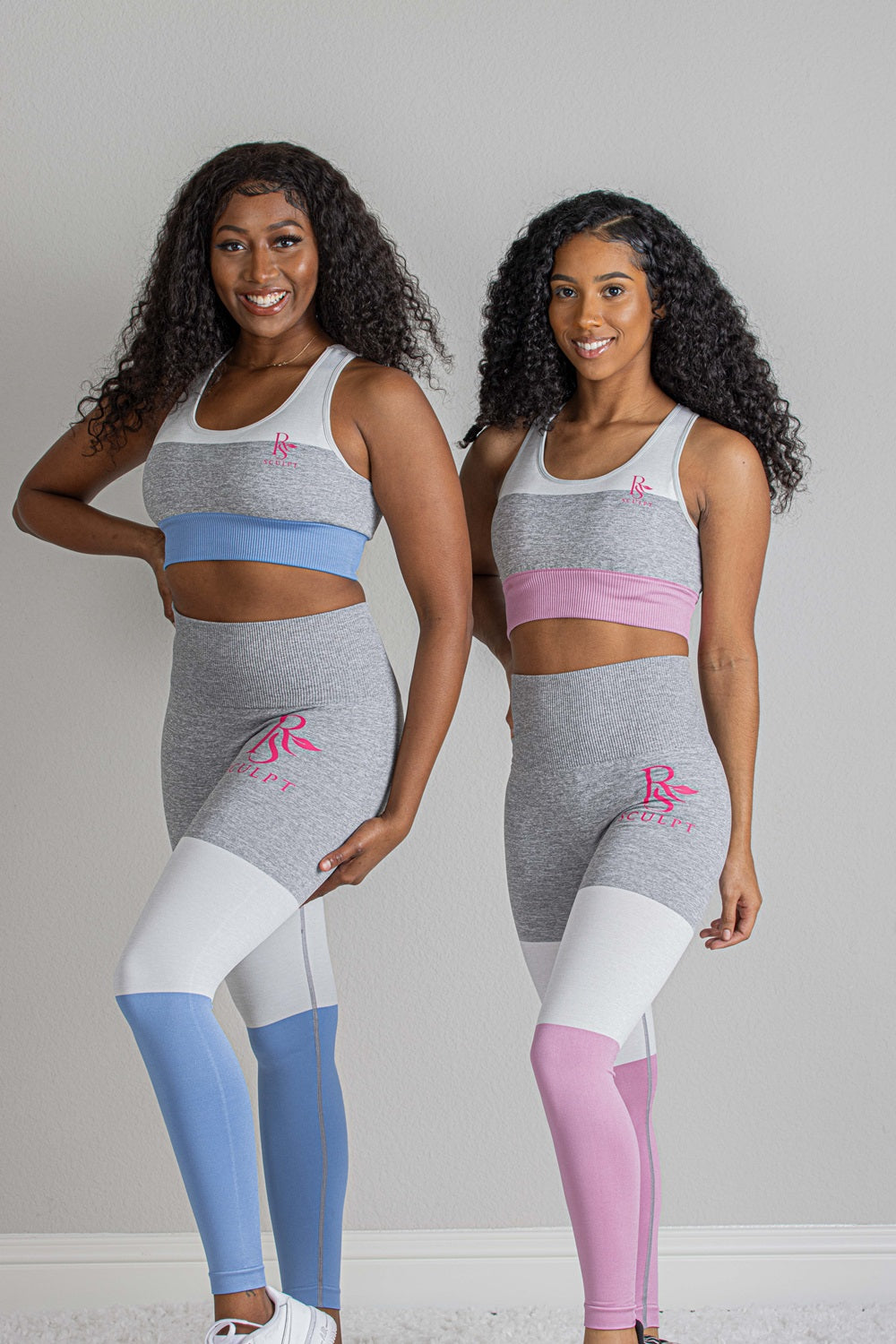 EDGE  SEAMLESS LEGGINGS SET-BLUE