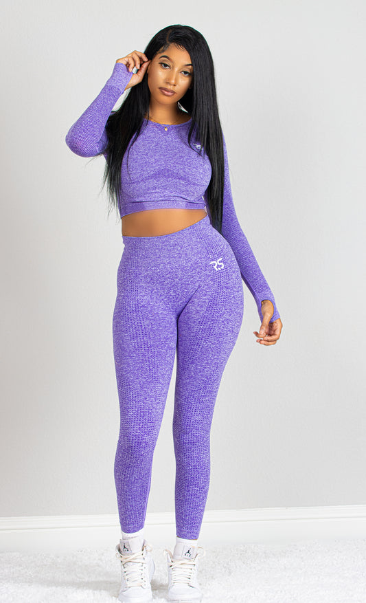 CIARA SEAMLESS PANTS SET-PURPLE