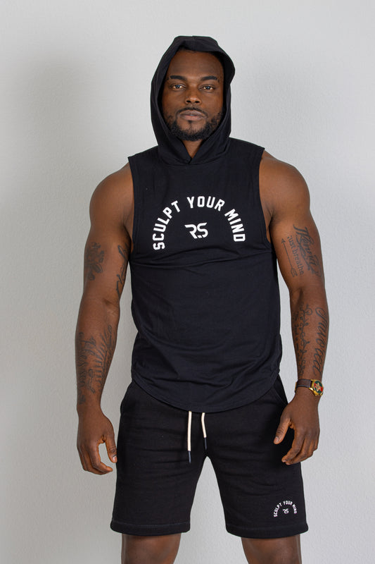 TANK TOP HOODIE- BLACK