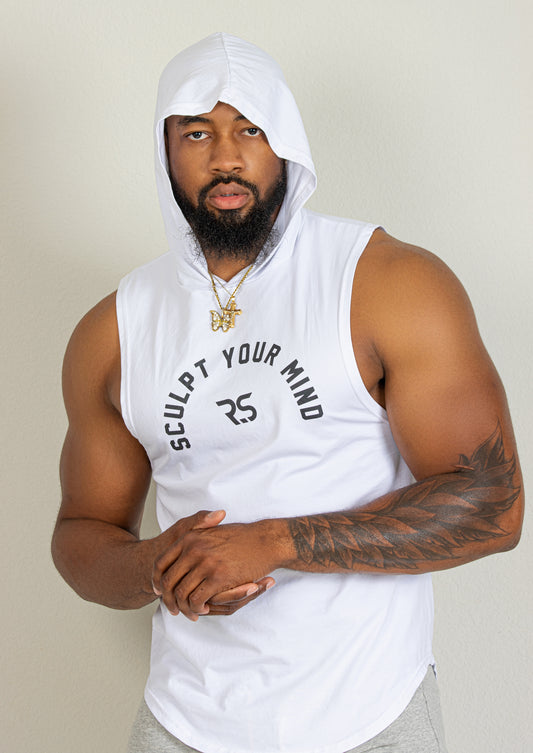 TANK TOP HOODIE -WHITE