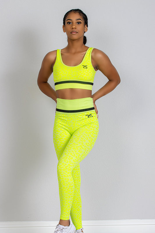 FLEX SEAMLESS LEGGINGS SET -LIME