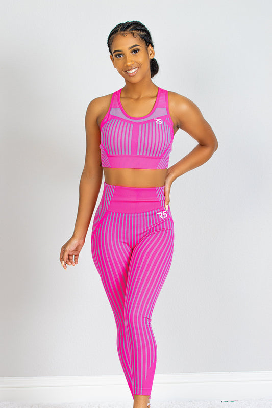 SHAPE SEAMLESS LEGGINGS SET- PINK