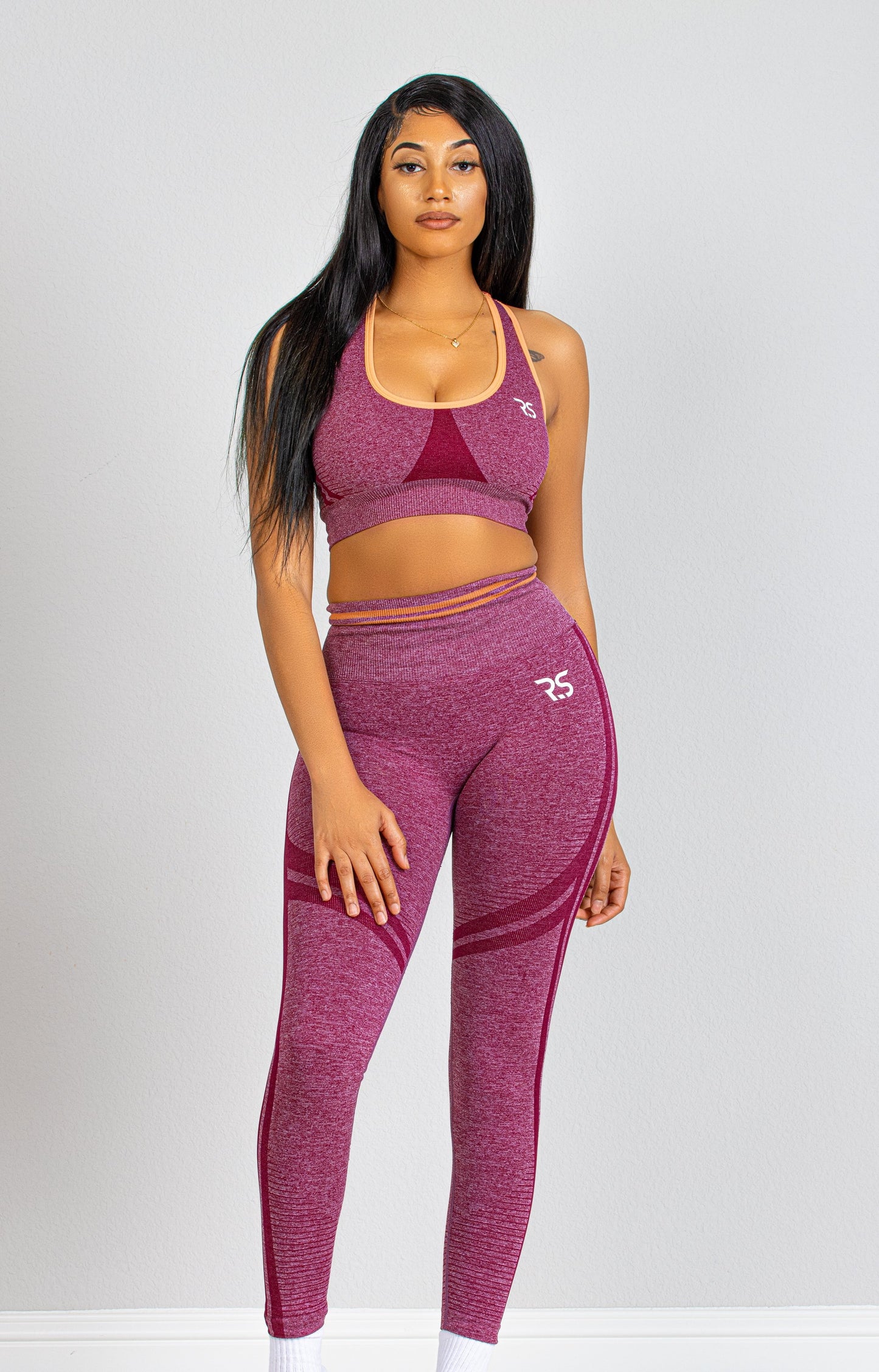 SCULPT SEAMLESS LEGGINGS SET - BURGUNDY
