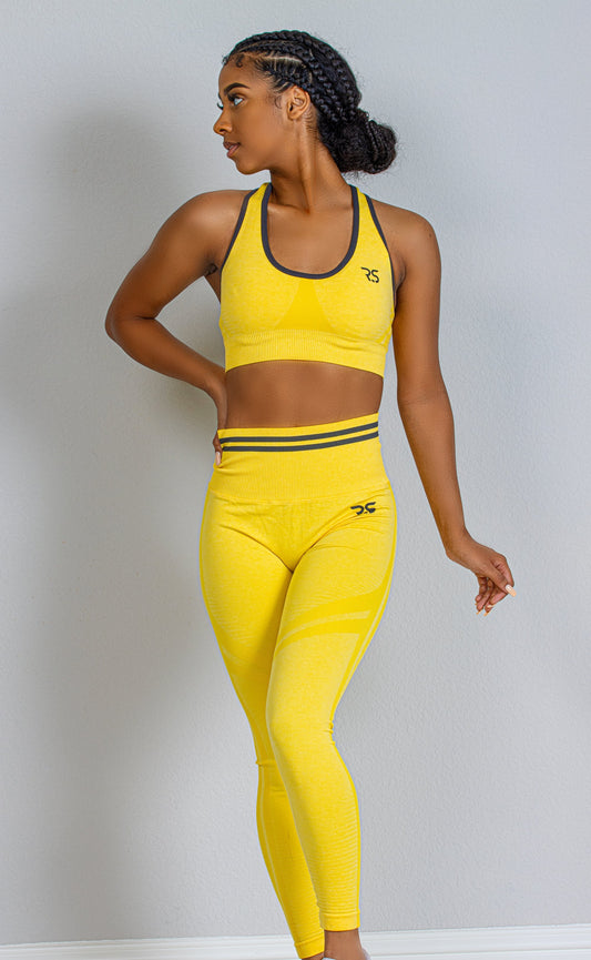 SCULPT SEAMLESS LEGGINGS SET - YELLOW