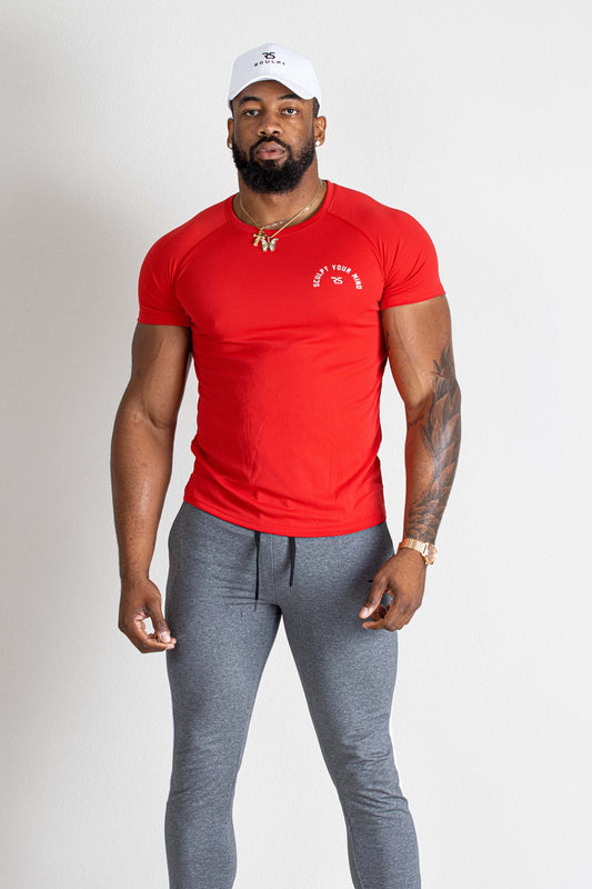 MENS DRI FIT-RED-RED