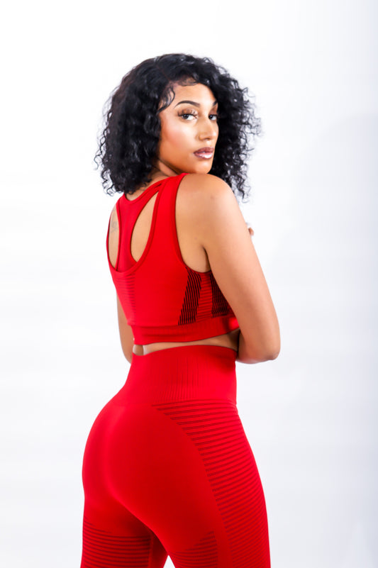 EVOLVE SEAMLESS LEGGINGS SET-RED